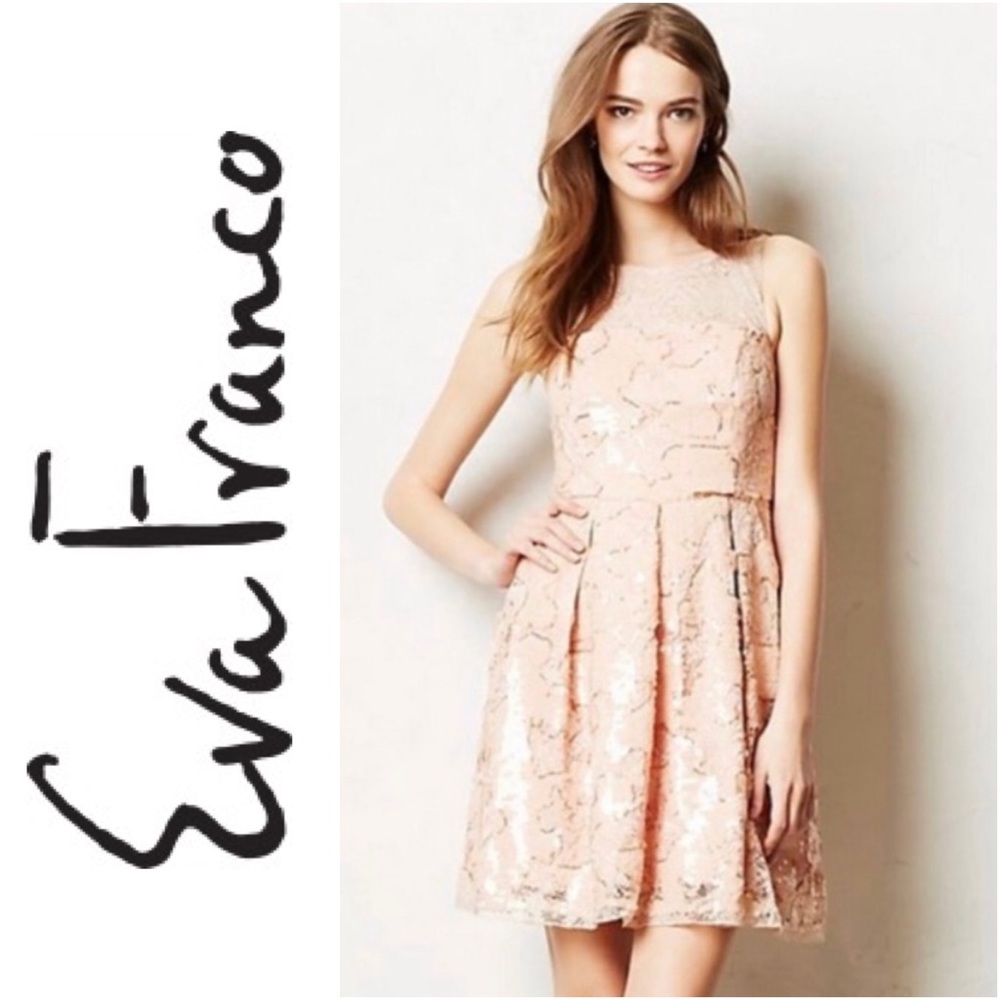 ✨ EVA FRANCO Anthropologie Sequin Zip-up Dress